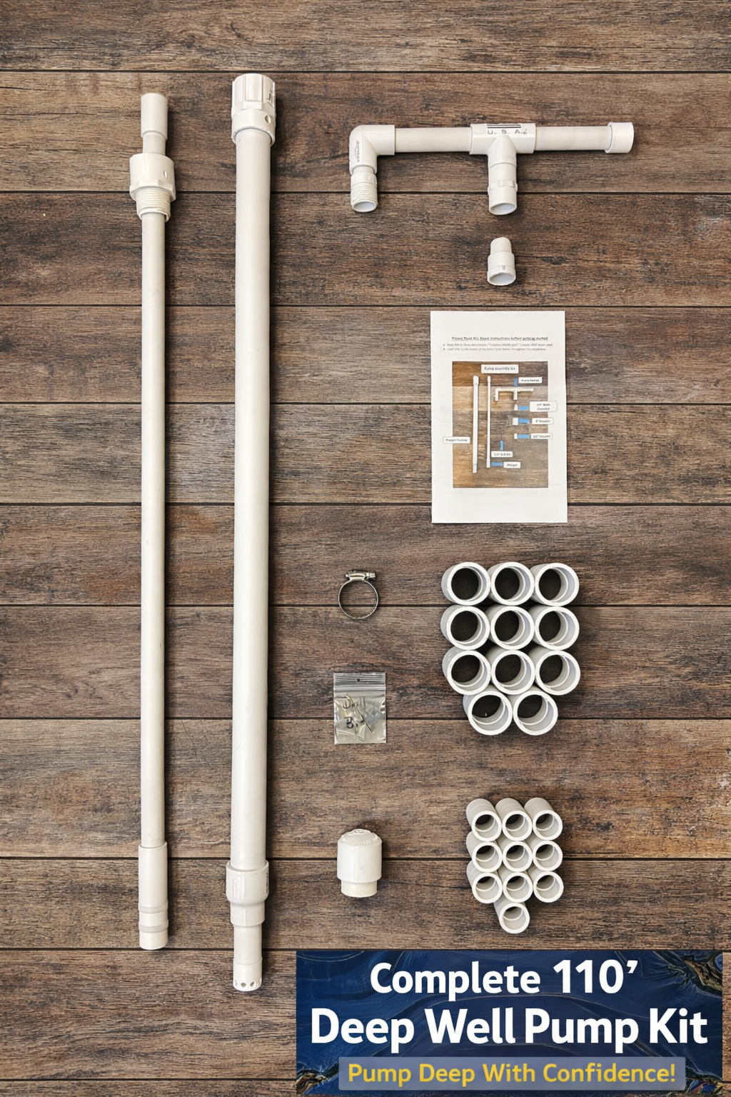 Well Pump Hand Operated DIY kit 10' to 150'