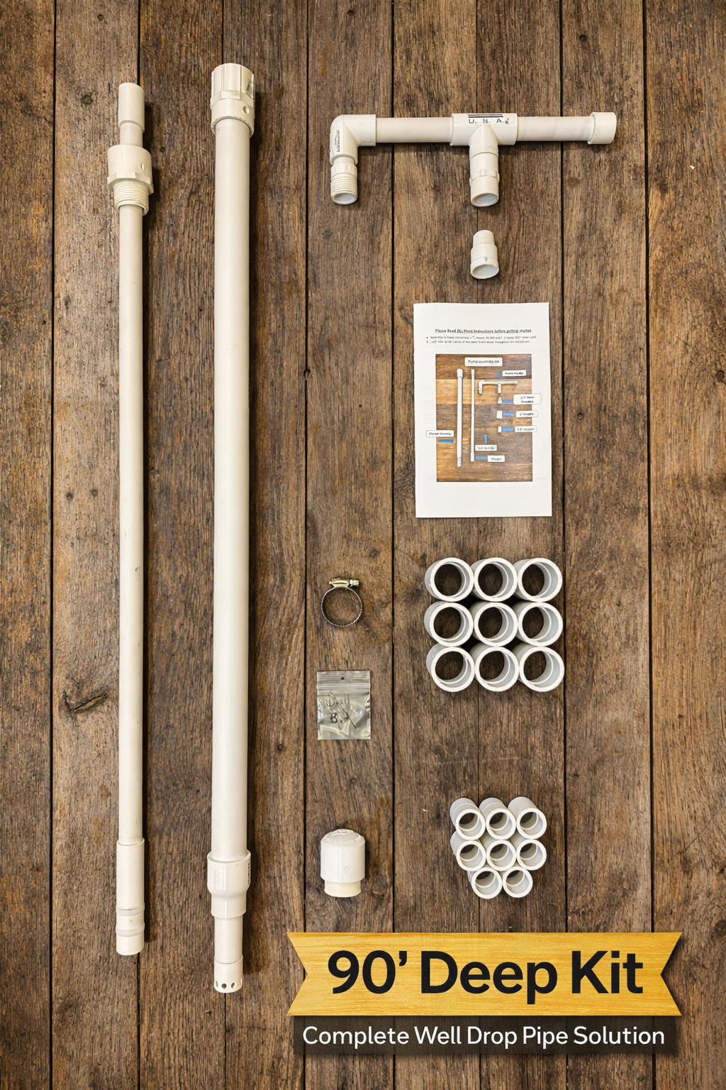 Well Pump Hand Operated DIY kit 10' to 150'